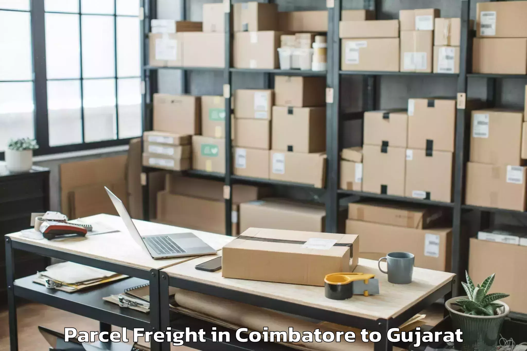 Book Your Coimbatore to Jafrabad Parcel Freight Today